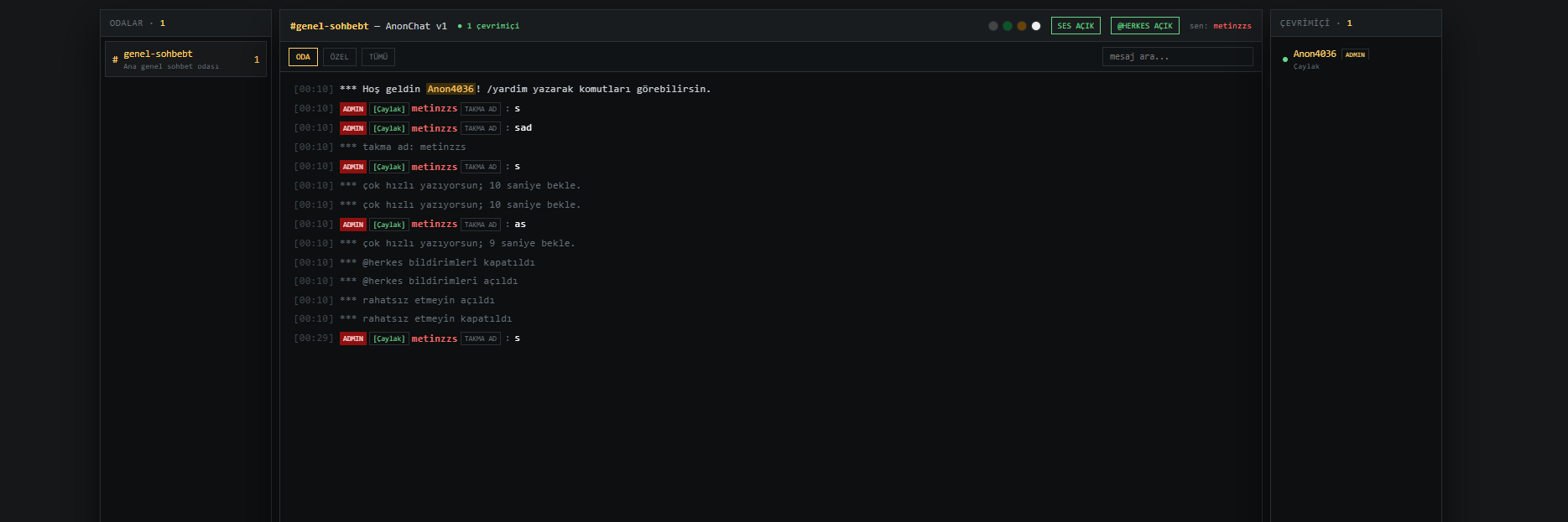 Anonchat V1 Anonim Sohbet scripti