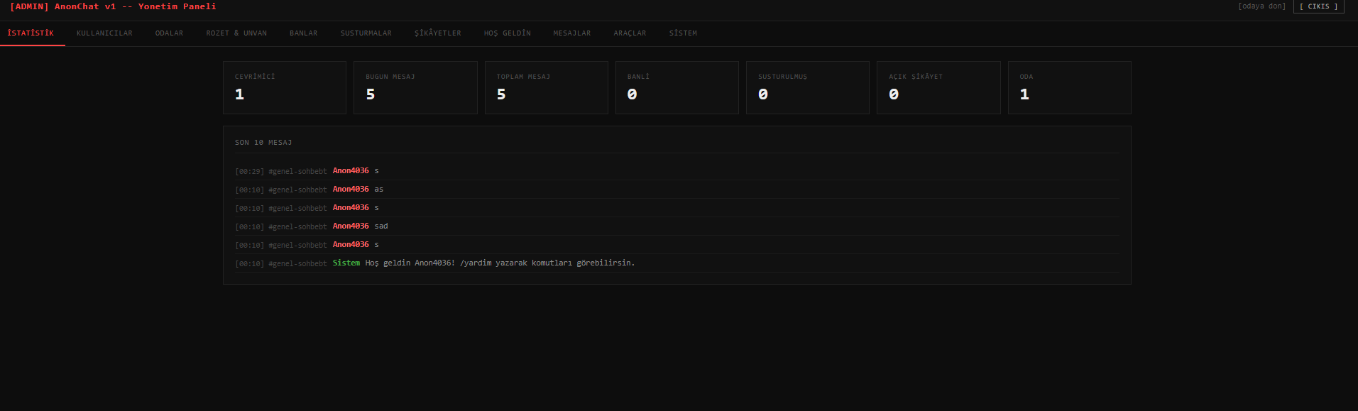 Anonchat V1 Anonim Sohbet scripti
